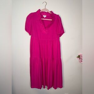 Crown & Ivy Pink Ruffled Dress – Size PS | Elegant Petite Women’s Dress